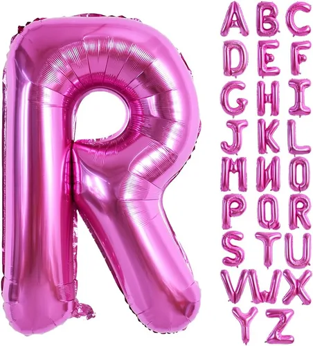 Vista 20 de TONIFUL Globos grandes de 40 pulgadas de color rojo rosa con letras B, globos gigantes de letras del alfabeto, globos grandes de Mylar