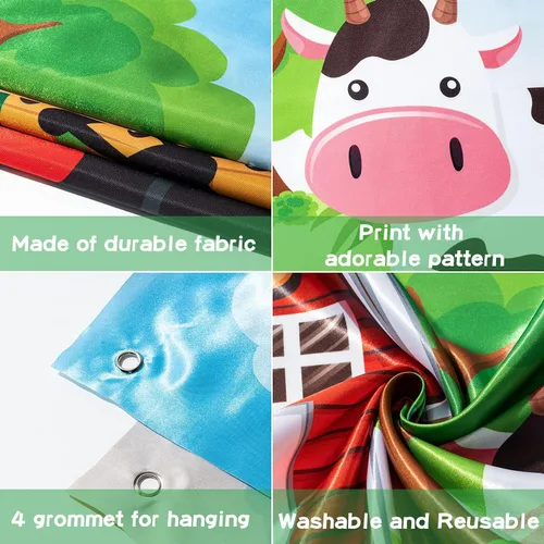 Vista 3 de Haooryx Accesorios para cabina de fotos de animales de granja, animales de granja, tela de satén grande, accesorios para cabina de fotos, telón