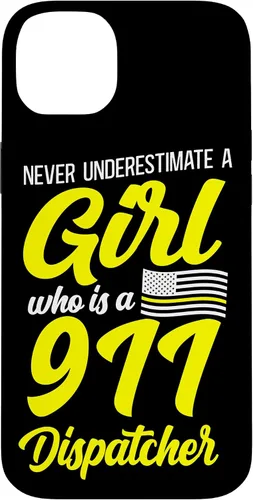 Vista 15 de 911 Dispatcher Thin Gold Yellow Line Girl Female Never Case for iPhone 16