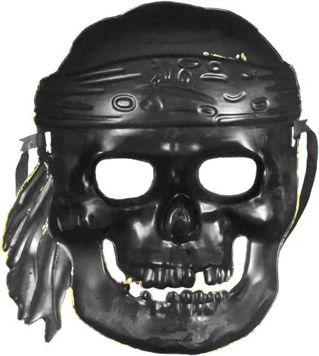 Vista 3 de Máscara de calavera pirata dorada antigua, accesorio para disfraz de Halloween, Oro