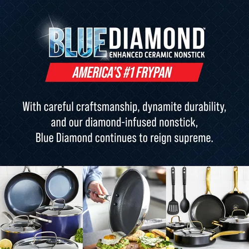 Vista 9 de Blue Diamond Juego de sartenes antiadherentes de acero inoxidable híbrido