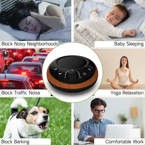 Vista 6 de Máquina de Ruido Blanco y Sonido Marrón iDealSleep, Máquina de Ruido Blanco, 30 Sonidos Relajantes, Terapia de Sonido para Bebés, Niños, Adultos