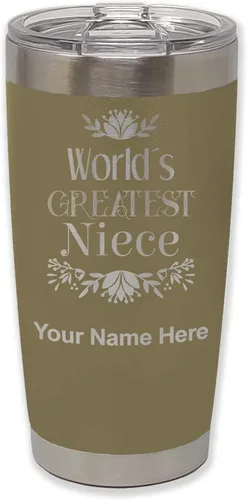 Vista 36 de LaserGram Vaso aislado al vacío de 20 onzas, con grabado personalizado incluido (negro)