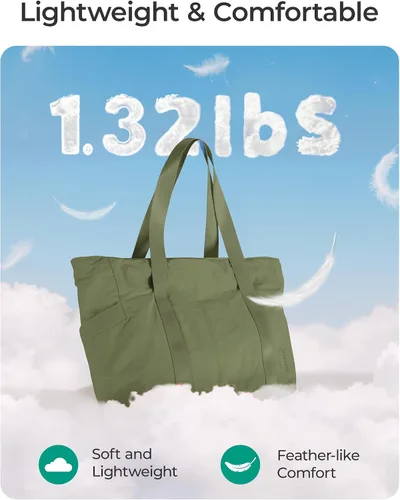 Vista 81 de BAGSMART Bolsa de mano para mujer con cremallera, bolsa de gimnasio con compartimentos, bolsa de trabajo para enfermera, baile, bolsa de yoga