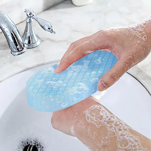 Vista 4 de Esponja de baño exfoliante, esponja de baño asiática para ducha, hidratante y exfoliante, esponja corporal, masajeador de celulitis, removedor
