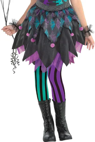 Vista 4 de amscan Harlequin - Kit de disfraz de jester pequeño 4 a 6, multicolor, 1 juego