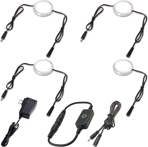 Vista 8 de Iluminación para debajo del gabinete, luces LED regulables, sobre o debajo para armario de cocina, luz nocturna segura, iluminación de acento, luz
