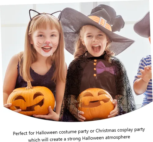Vista 2 de MUCKLILY 2pcs Children's Spider Web Cape Halloween Child Costume Halloween Costume Cape Gothic Spiderweb Cape