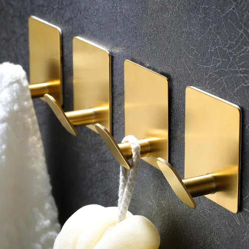 Vista 10 de DELITON Ganchos adhesivos – Paquete de 4 ganchos de pared para toallas/abrigos, para baño o cocina (negro mate, acero inoxidable)