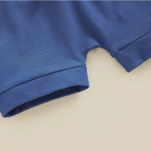 Vista 6 de Conjunto de pantalones cortos para niños pequeños, camiseta estampada junto al mar, 2 piezas, ropa de verano