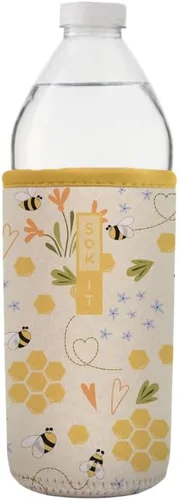 Vista 223 de Sok It BotlSok Funda para botella de agua con cubierta de neopreno aislante (Floral abstracto, se ajusta a CamelBak o Nalgene de 12 onzas)