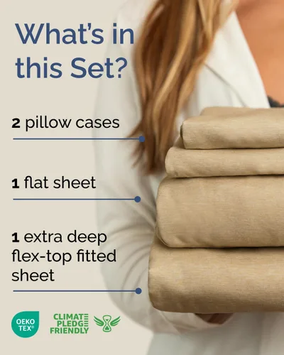 Vista 407 de Extra Deep Twin XL Sheet Set - 3 Piece College Dorm Room - White 01-Blanco