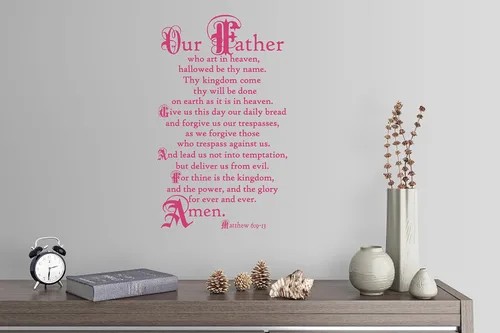 Vista 8 de 38"x24" Lord's Prayer Our Father Who Art in Heaven Give Us This Day Our Daily Bread Amen Mateo 6:9-13 - Adhesivo decorativo para pared