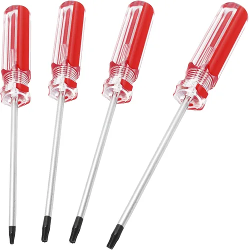 Vista 22 de Bonsicoky Destornillador de seguridad Torx T20 con punta magnética Rojo