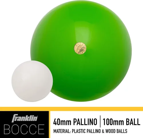 Vista 2 de Franklin Sports - Juego de 8 bolas de madera y 1 palino, juego de playa, patio trasero o fiesta al aire libre, fabricado en Italia