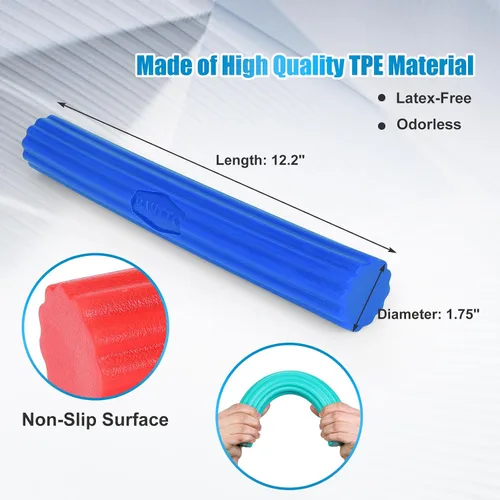 Vista 2 de Flexible Resistance Bar for Physical Therapy, Resistance Exercise Twisting Bar for Tennis Elbow, Tendonitis Pain Relief & Grip Strength Improve