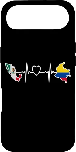 Vista 27 de iPhone 16 Bandera de Colombia Mexicana - Funda de latidos del corazón de Colombia Mexicana