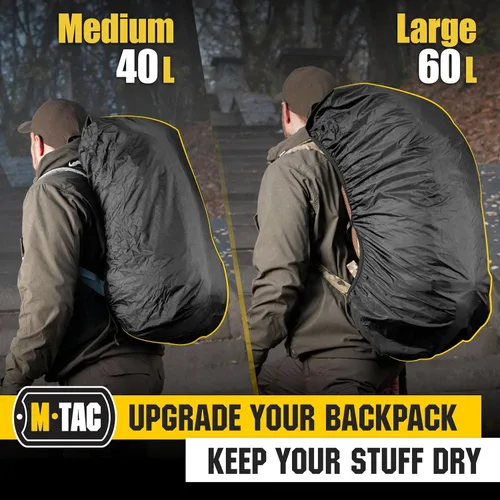 Vista 3 de M-Tac Mochila impermeable para lluvia, para senderismo, viajes, campamento, militares Negro