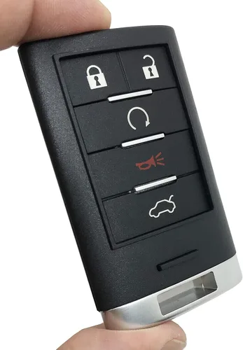 Vista 2 de Funda de repuesto para llavero de 5 botones para Cadillac STS CTS 2008-2013 sin llave inteligente con control remoto