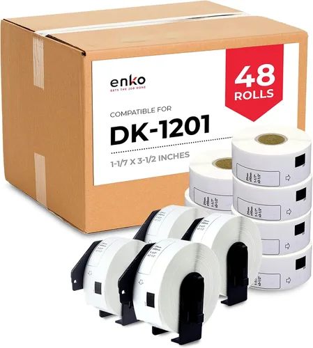 Vista 10 de enKo DK-1201 6 rollos 2400 etiquetas térmicas directas (1-1/7 x 3-1/2 pulgadas)