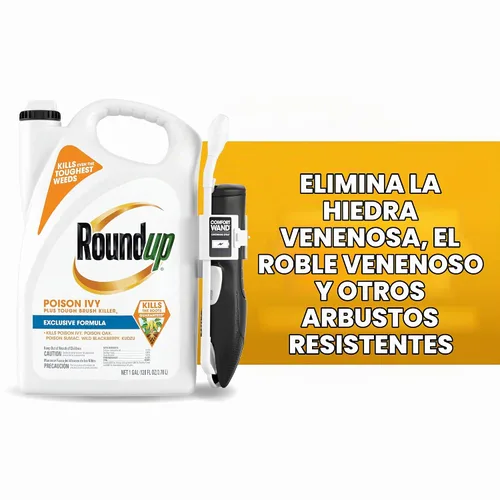 Vista 3 de Roundup Poison Ivy Plus Tough Brush Killer₂ con varita cómoda, resultados visibles en horas, 1 galón (paquete de 2)