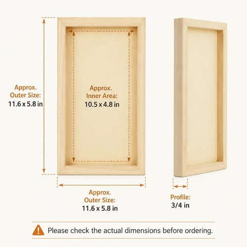 Vista 8 de APACALI Paquete de 8 tableros de lienzo de madera sin terminar para pintar, paneles rectangulares de madera acunados de aproximadamente 11.6 x 5.8