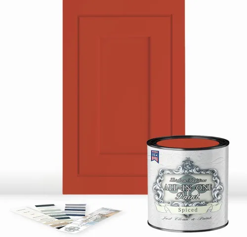 Vista 115 de Pintura TODO EN UNO, Abbey (gris cálido), Muestra de 8oz - Pintura duradera para gabinetes y muebles. Imprimación y capa superior incorporadas,