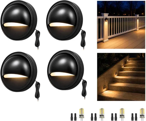 Vista 12 de Gardenreet Luz de cubierta de latón macizo, 12 V, 2700 K, blanco cálido G4, 1 paquete