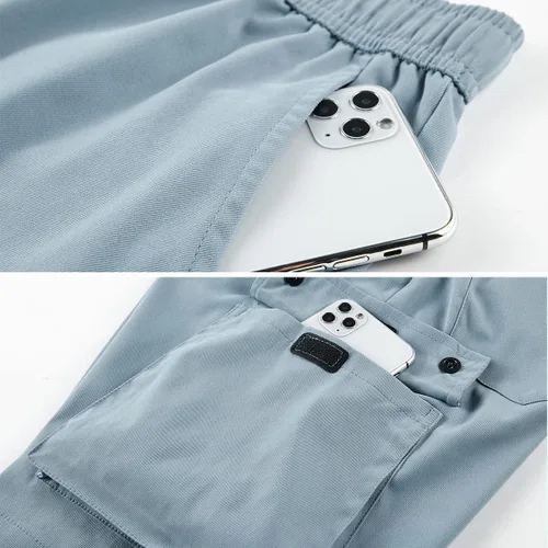 Vista 5 de Msmsse Pantalones cortos de senderismo para mujer, suaves, informales, ligeros, deportivos, hasta la rodilla, pantalones cortos de verano