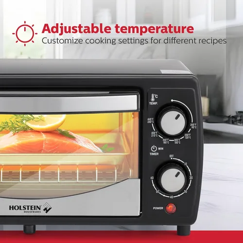 Vista 5 de Holstein Housewares Horno Tostador de Mostrador de 4 Rebanadas con Temporizador de 60 Minutos Incluye Bandeja y Rejilla de Alambre, Perfecto