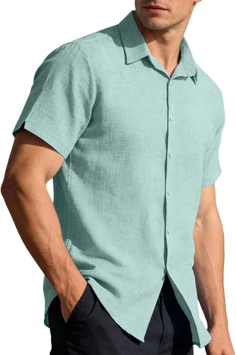 Vista 10 de RTRDE Men's Button Down Shirts Short Sleeve Lightweight Summer Casual Dress Shirts, M-3XL