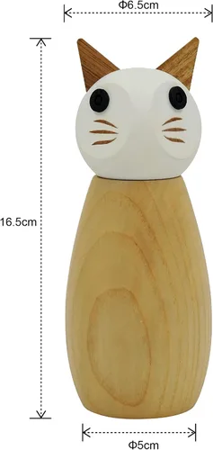 Vista 5 de Peterson Housewares Molinillo de sal o pimienta para gatos - Molinillo de especias de madera