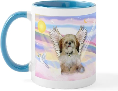 Vista 40 de CafePress Angel Shih Tzu In Clouds Taza de café de cerámica de 11 oz (11.0 fl oz)