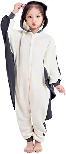 Vista 3 de CANASOUR – Pijama de poliéster para disfraz de Halloween para niños Ardilla Voladora Gris