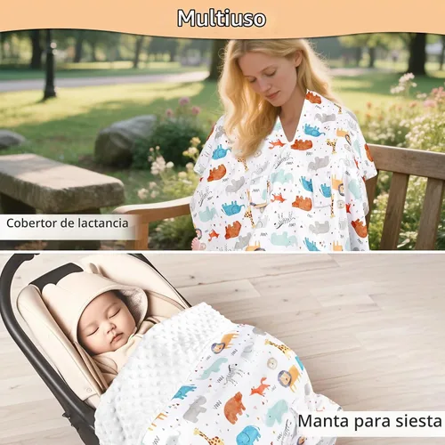 Vista 6 de ManFaiSky - Funda de asiento de coche para bebé, fundas suaves para asiento de automóvil para bebé, funda de lactancia multiusos y toldo