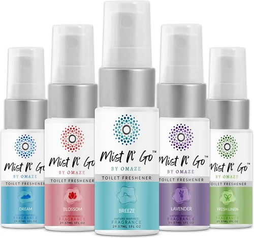 Vista 53 de Mist N' Go by Omaze - Aerosol de Baño de Viaje para Inodoro Eliminador de Olores - Aerosol de Inodoro de Viaje para Ambientador de Aire de Baño