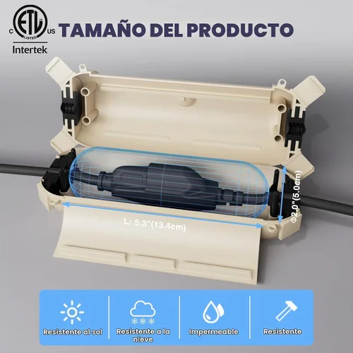 Vista 3 de [Paquete de 3] Flemoon - Cubierta de seguridad para cable de extensión para Almendra