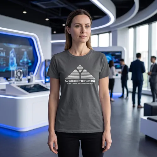 Vista 2 de The Goozler Cyberdyne Systems Horror Movie Cyborg - Camiseta de algodón para hombre Carbón