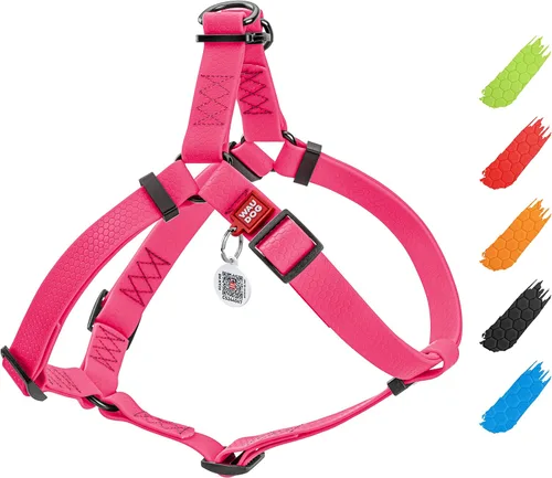 Vista 14 de WAUDOG Juego de arnés y correa impermeable para perro de 6 pies, ajustable, resistente con cierre de metal duradero y placa QR para perro