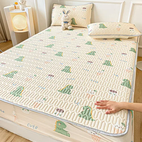 Vista 8 de FCLDESHOP Comfort Hotel - Sábana bajera ajustable de bolsillo profundo, juego de sábanas bajeras y fundas de almohada de seda de hielo de látex