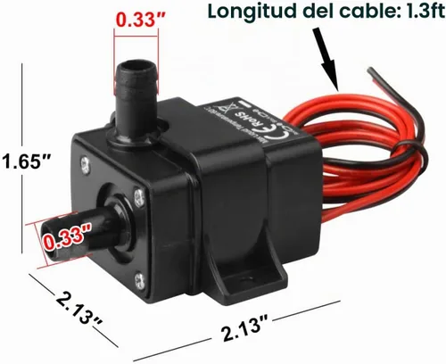 Vista 3 de Paquete de 2 mini bombas de agua sumergibles DC12V para acuario, estanque