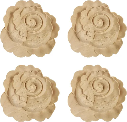 Vista 17 de 4PCS madera tallada Onlay Appliques DIY decoración de muebles, 05