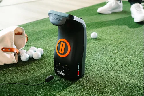 Vista 5 de Bushnell Golf Launch Pro i Circle B Edition - Monitor de lanzamiento con precisión de nivel de giro, medición basada en cámara, uso en interiores