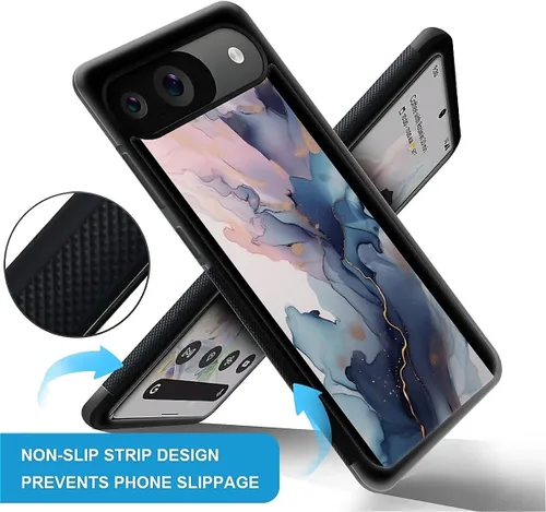 Vista 1123 de Compatible con Google Pixel 4A 5G Mobile Case Creative Acrylic Panel trasero Silicona Protección Grip especialmente diseñado para Google Pixel 4A 5G
