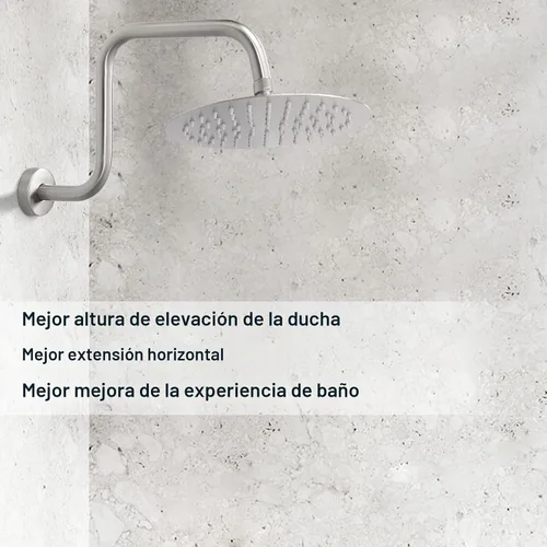 Vista 5 de NearMoon Brazo de extensión de ducha en forma de S con brida, tubo extensor de cabezal de ducha de altura alta de acero inoxidable, extensión