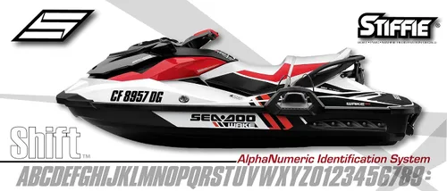 Vista 5 de STIFFIE Shift Silver 3" Boat & PWC Registration Decals • Etiquetas Adhesivas Letras Números