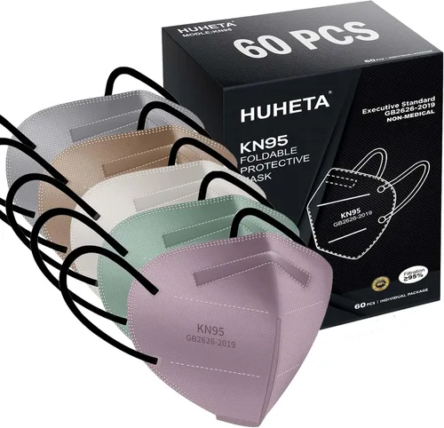 Vista 10 de HUHETA KN95 Mask, 5 Ply Protective Dispoasable Masks Filter Efficiency≥95%
