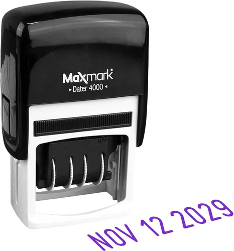 Vista 13 de MaxMark 2000 Dater - Sello de fecha autoentintado, color negro, paquete de 2