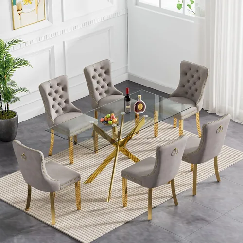 Vista 47 de HomVent Juego de mesa de comedor redonda de vidrio para 2, moderno juego de mesa y sillas de cocina de vidrio templado, juego de mesa de comedor