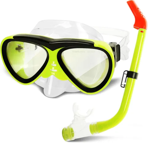 Vista 9 de GreenLF Kids Snorkel Set, Anti-Fog Snorkeling Mask with Nose Covers for Youth Junior Child, Boys & Girls Age 5-12, Semi-Dry Diving Scuba Swimming
